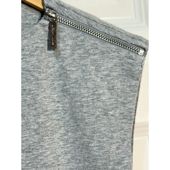 Michael Kors Gray Top with Zip Shoulders and Cap Sleeves, Women's Size P/S - Picture 3 of 8